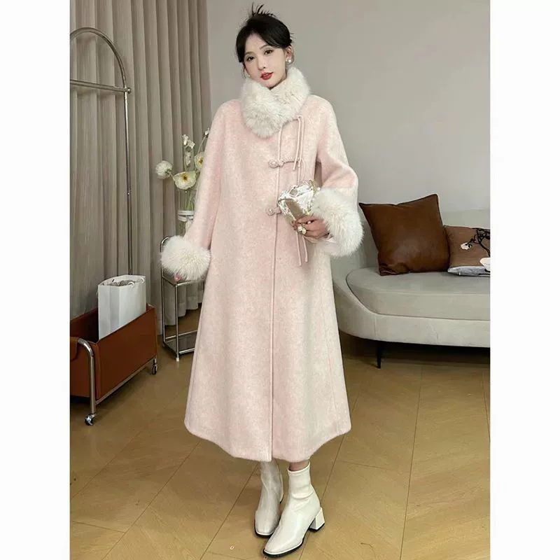 Демисезонное шерстяное пальто, модная стеганая длинная куртка, стиль Chanel, высококачественный стиль, увеличенная толщина