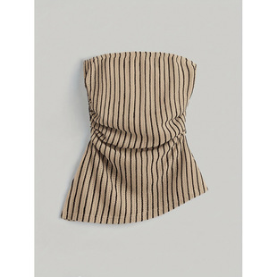 A 73478 Striped off shoulder pure desire tee �l�y¶�缃���L