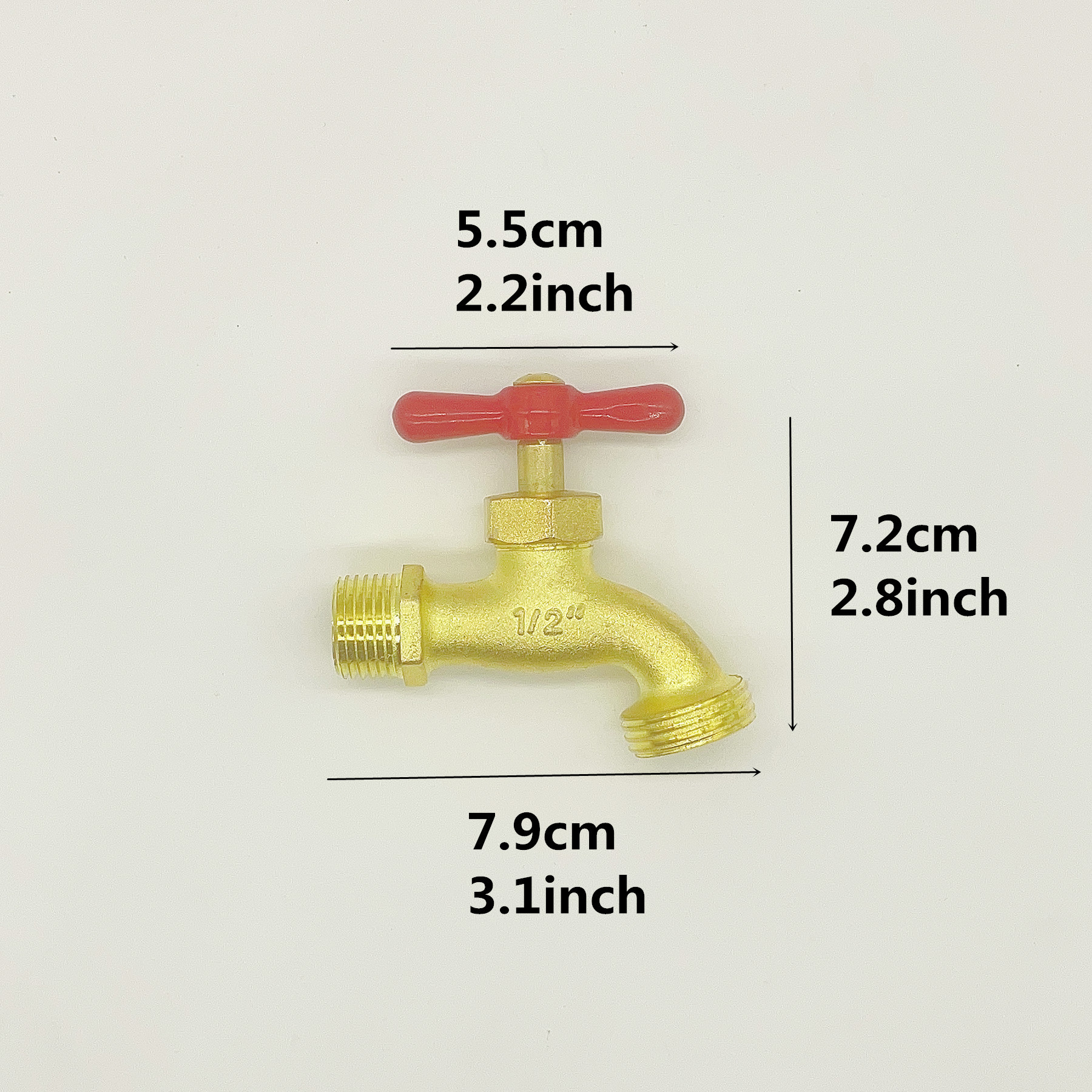 Grifo de doble propósito de aleación de zinc 1/2 transfronterizo de 4 puntos, grifo de doble salida, una entrada y dos salidas, lavadora para exteriores
