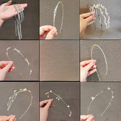 韓版甜美水鑽復古發箍簡約外出流蘇夏天頭箍仙女森系超仙發卡頭飾