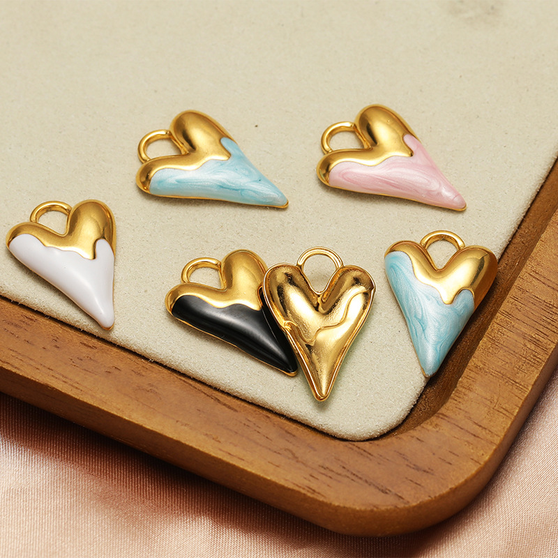 DIY Jewelry Accessories Classification 5 PCS/Package Metal Heart Shape Pendant
