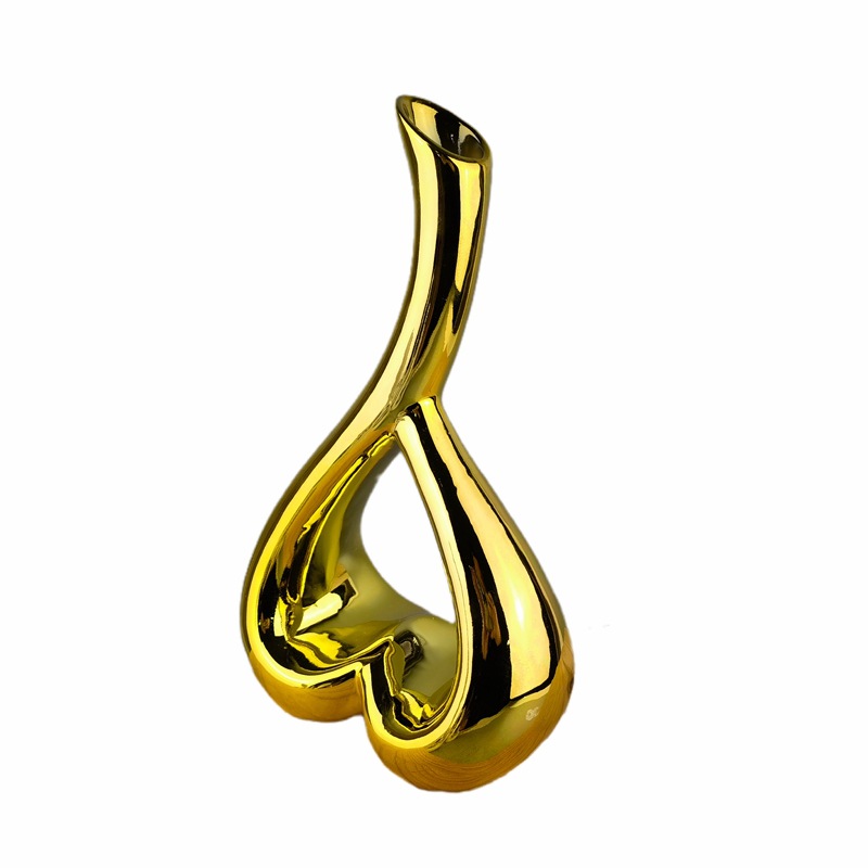 Cerámica decoración creativa galvanoplastia pluma joyería estantería TV gabinete pasillo habitación modelo artesanías de cerámica al por mayor