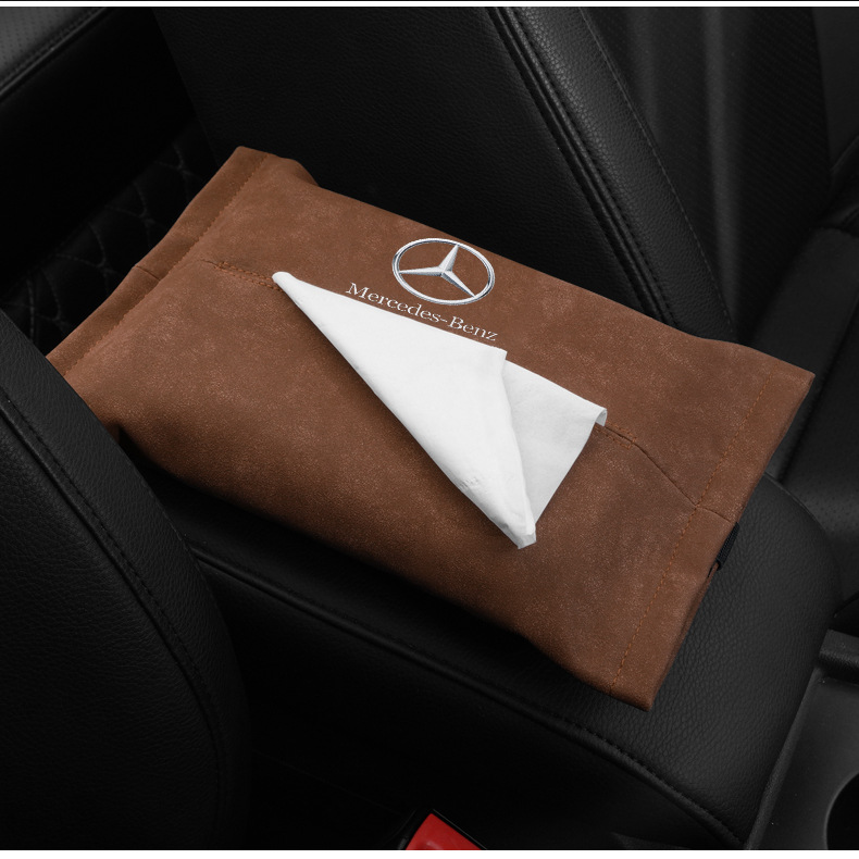 Car Tissue Box Hanging Sunshade Suede Car Multifunctional Tissue Bag Customizable Car Tissue Box