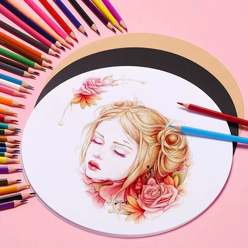 Factory direct sale 250g round kraft paper white cardboard black cardboard sketch painting paper colored lead painting