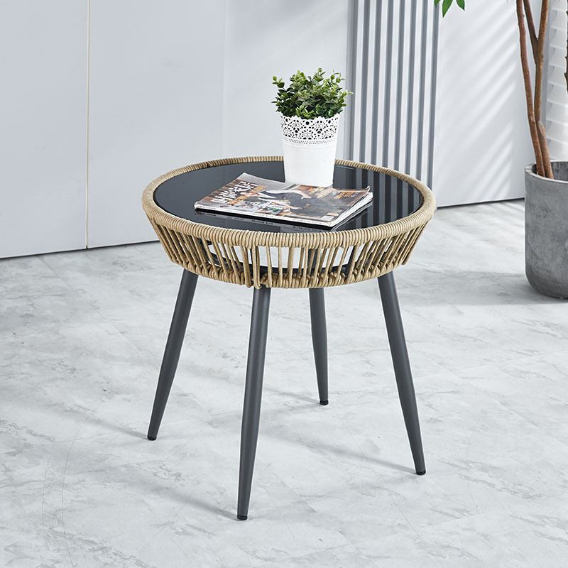 Oliphan yarn woven tables and chairs, indoor and outdoor backrests, casual rattan sofas and chairs, balcony courtyard imitation rattan chairs 4
