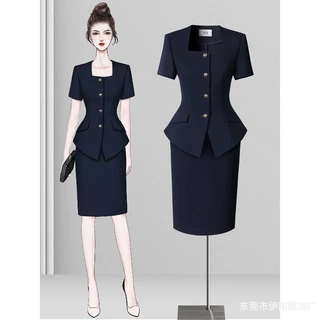 行政管理职业西装套装女夏季短袖气质高级感案场客服珠宝店工作服