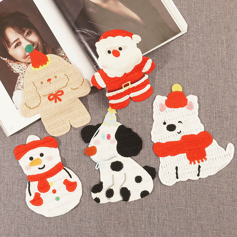 圣诞老人节日绣花辅料装饰贴时尚补丁贴衣服刺绣布贴手缝水溶绣片