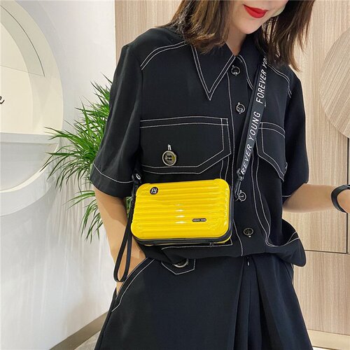  new small square bag, cross-body bag, cosmetic bag, shoulder bag, PVC hard shell bag, foreign trade style trendy bag, casual bag
