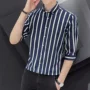 七分袖男士短袖夏季衬衫