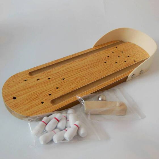 Puzzle Wooden Mini Bowling Parent-Child Interactive Desktop Game Casual Decompression Indoor Game Ball Toy Gift