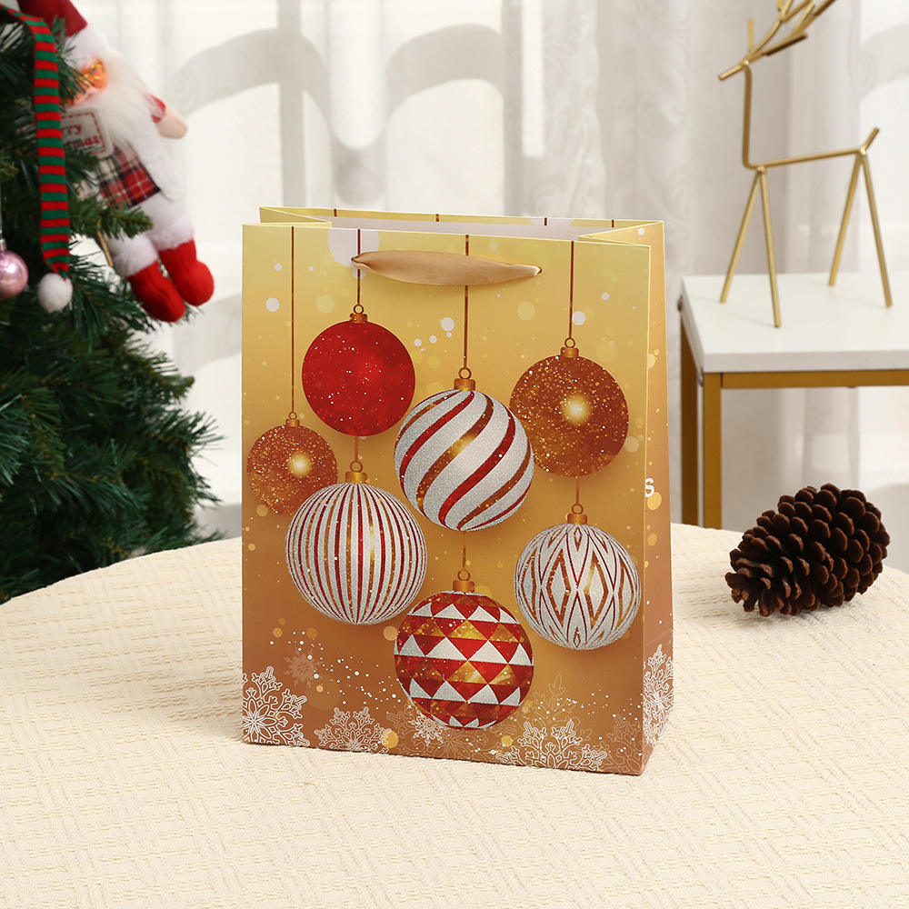 Nueva bolsa de papel de Navidad, bolsa de regalo, bolso de bronceado de color de moda, bolsa de embalaje de regalo de Navidad creativa