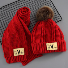 儿童帽子秋冬季男童毛线帽加绒女童两件套围巾2-4-6-8岁小孩冬天