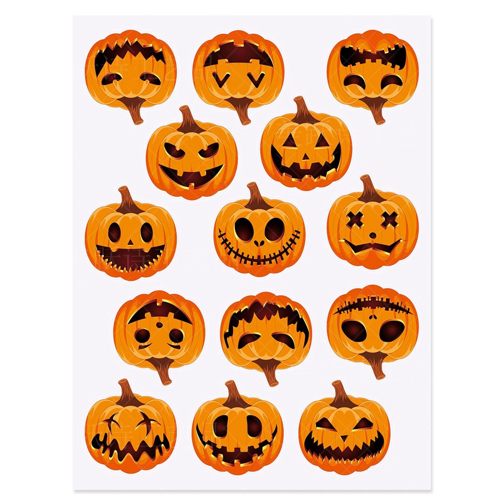 Pegatinas de calabaza decorativas transfronterizas de halloween pegatinas de sellado de cráneo bar horror atmósfera diseño pegatinas adhesivas