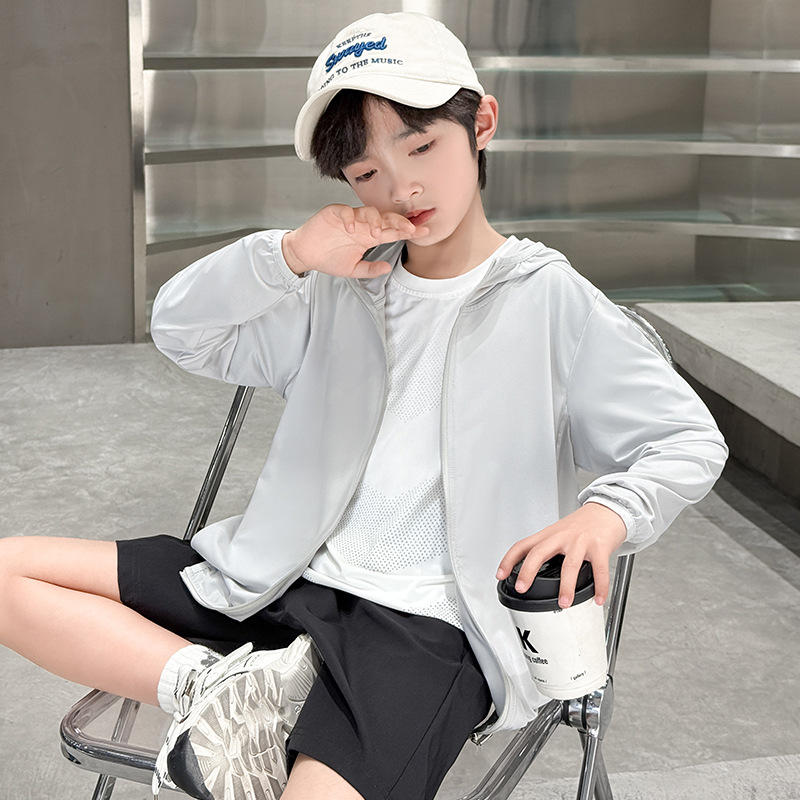 Cross-Border Boys' Ice Silk Sun Protection Clothing, Children's Sun Protection Clothing, 2026 New Model, Girls' Summer Thin Jacket, Uv Protection