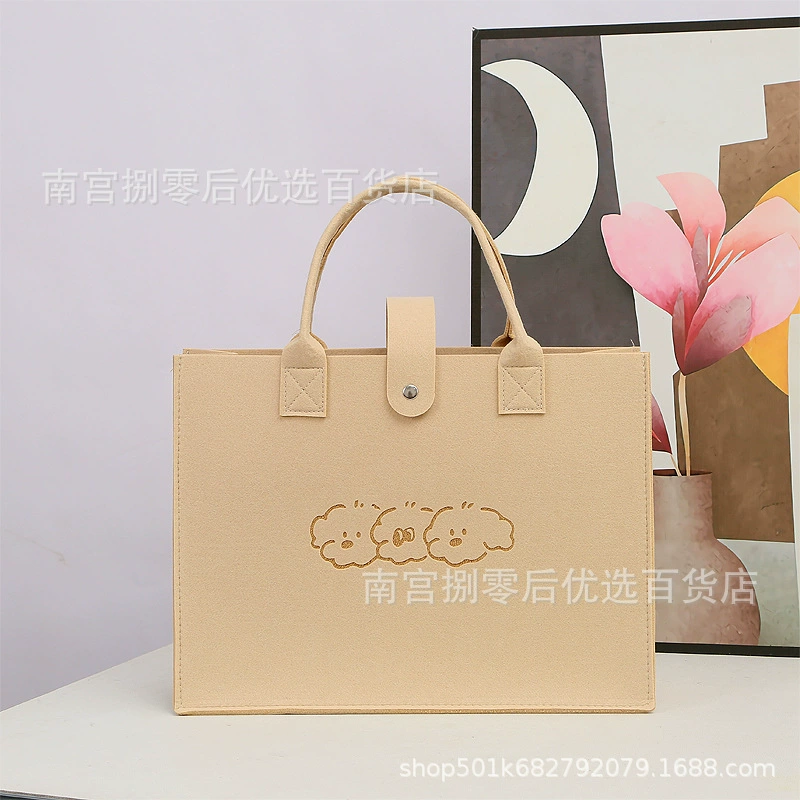 Handheld organizer tote bag, thickened construction, bear motif, sizes 20×15×9–40×30×13 cm