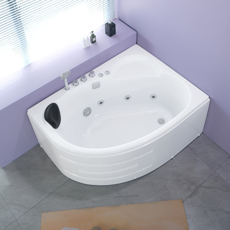 Household Bathtub Acrylic 95cm Wide Asymmetrical Triangle Bathtub Constant Temperature Heating Bath Tub Wholesale