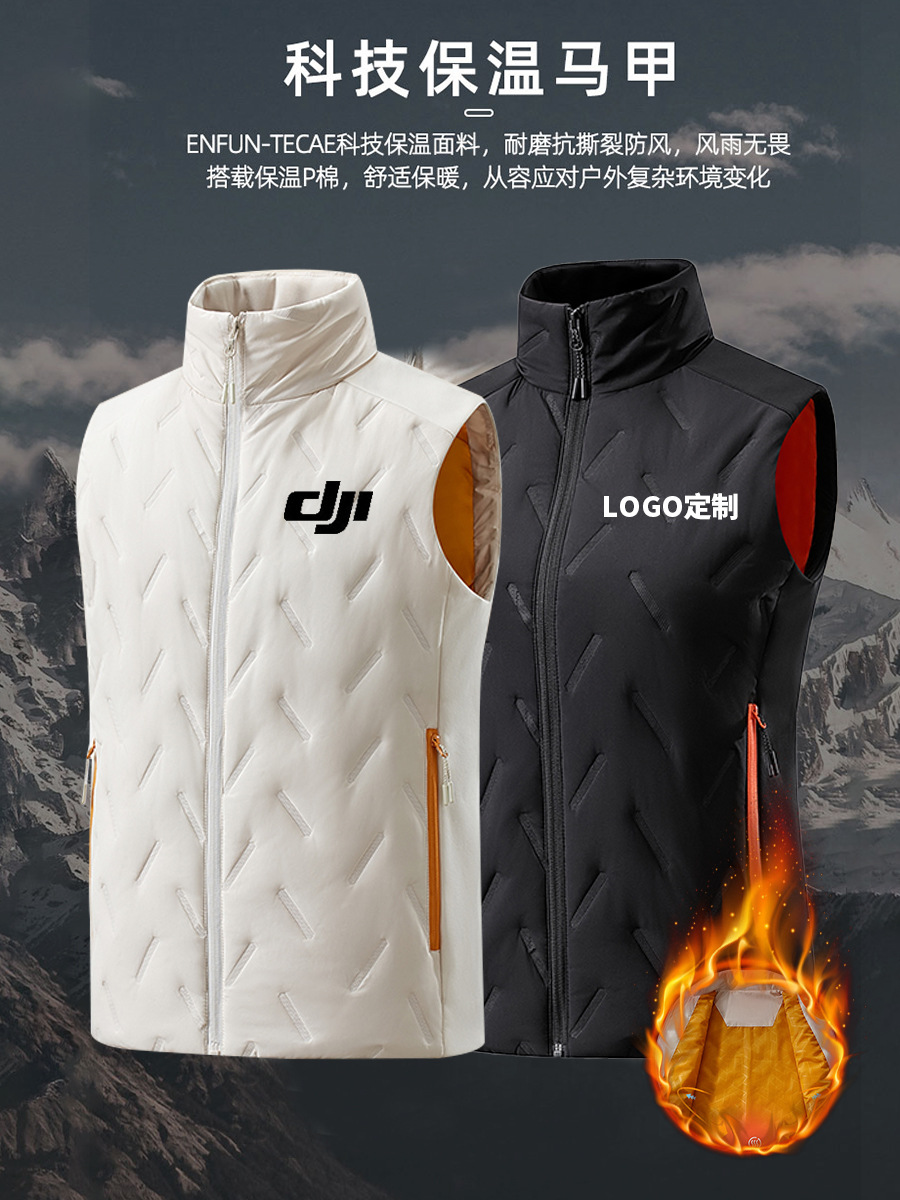 Al aire libre transfronterizo impermeable de terciopelo con venta de herramientas de abrazadera de caballo chaqueta de algodón chaleco de moda masculino personalizado invierno