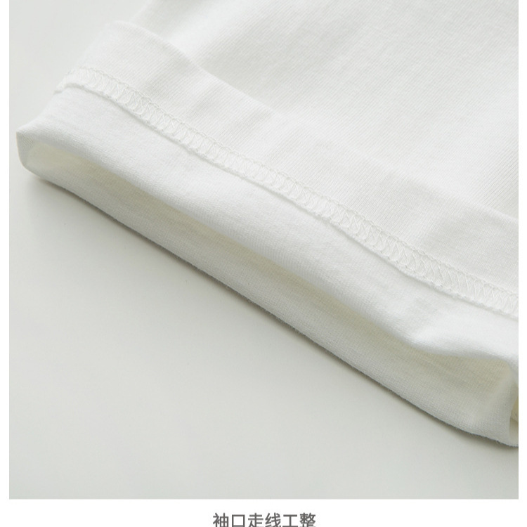 重ポンド新疆精櫛純綿包襟辺純白色半袖tシャツ男女夏ゆるい大サイズ丸襟tシャツカジュアル|undefined