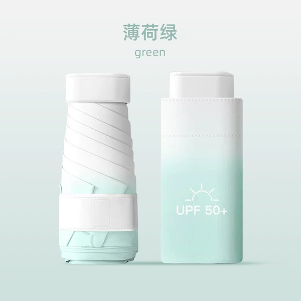 ⭐Minn Green-UPF50+【Green and White Gradient Vinyl Card Umbrella Mobile Phone Size】