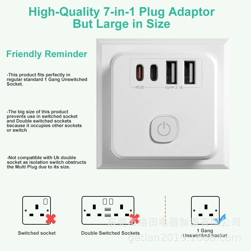 British Rubik's Cube Wall socket Wall Plug in British Smart Smart USB Fast Charging Ruby Cube Furniture Sites
