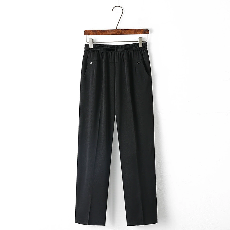 Женские брюки среднего и пожилого возраста весенне-осенние новые свободные с высокой талией, свободные на улице, эласткая талия, прямые брюки среднего возраста женские летние брюки мамы