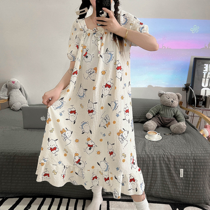 2024 pijama de mujer de verano pijama de mangas cortas delgada dulce estudiante lindo verano se puede usar ropa de casa