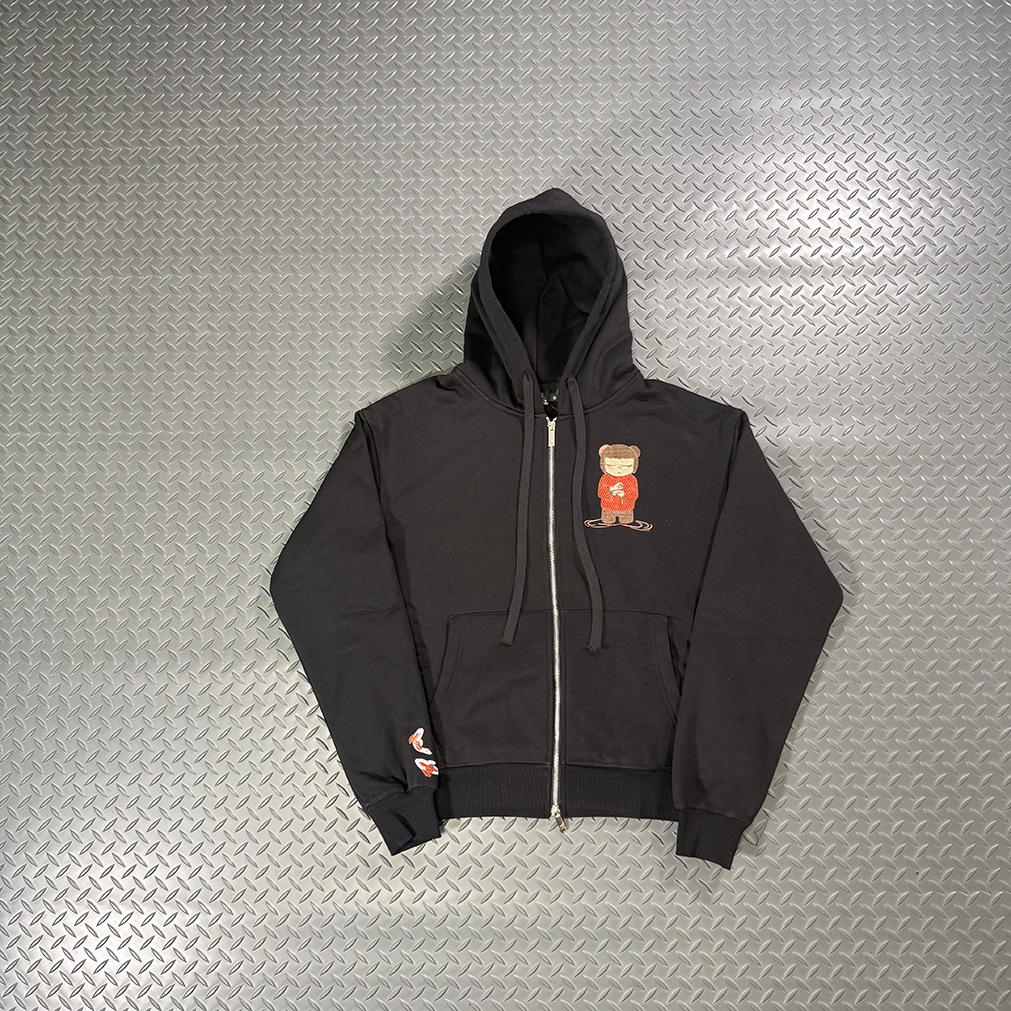 Derschutze Hoodie Koi Fish Bear Black