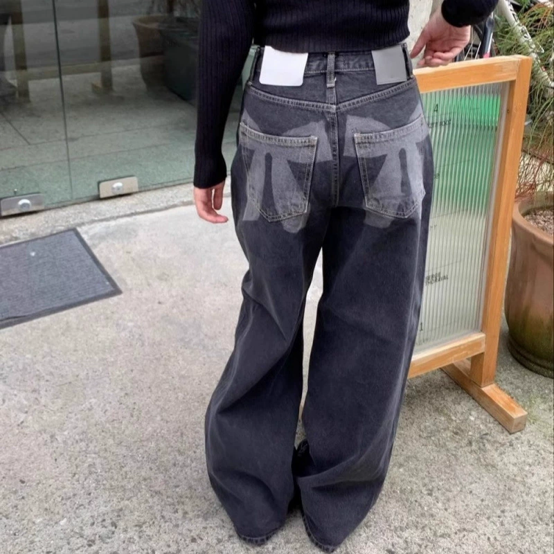 Южнокорейские весенние новые модные дизайнерские джинсы Dongdaemun с бантом на заднем кармане, милые и крутые свободные джинсы