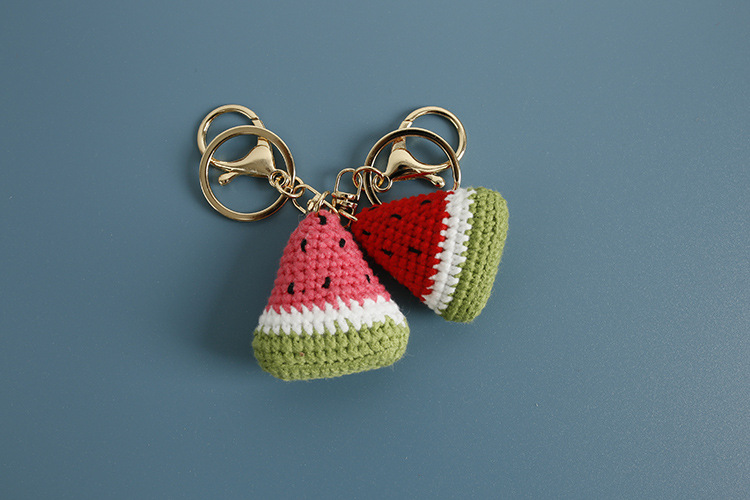 15g Weight Keychain Classification 1 Piece Quantity Daily Occasion yarn Material Watermelon Pattern Knitting Design Cute Style 1 Piece Cute Watermelon Yarn Knitting Keychain 6