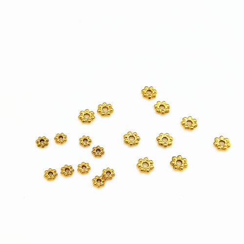 diy jewelry accessories non-fading golden snowflake stainless steel small flower spacer beads beading vacuum plating 18K spacer