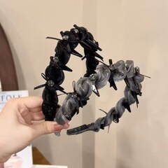 2025高级发箍女蝴蝶结新款气质高颅头箍洗脸压发发卡带齿防滑发箍