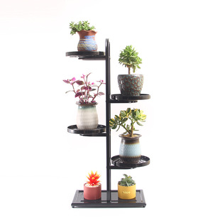 New Style Flower Rack Folding Indoor Wrought Iron Green Plant Flower Pot Rack Floor-standing Metal Flower Rack Balcony Multi-layer Storage Rack