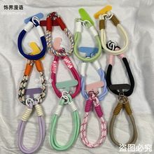 ins短款手机纯色钥匙扣腕带通用挂绳ccd编织相机手腕挂件手机链