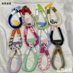 Insショートタイプの携帯電話の純色のキーホルダーのリストバンドの通用のストラップのccd編みのカメラの手首のストラップの携帯電話のチェーン