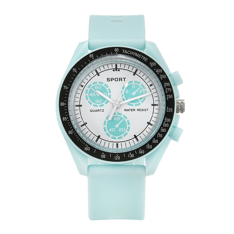 Transfronteriza nuevo reloj deportivo de silicona para mujer Candy simple falso puntero de tres ojos de silicona mujer estudiante reloj de cuarzo