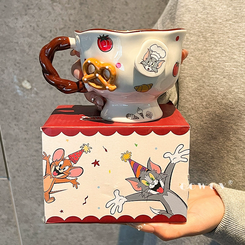 Керамическая кружка Tom and Jerry, 360 мл, милый подарок для пары/офиса