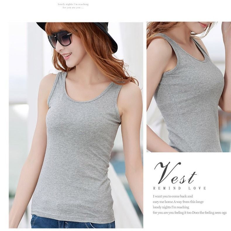 Camisola de algodón para mujer ropa exterior de verano belleza espalda sin mangas Camiseta ajustada ropa interior de mujer de verano Top para mujer image 5
