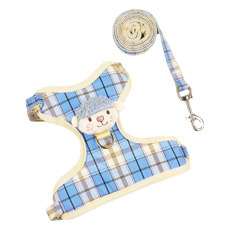 Correa de perro pequeño Chaleco de perro Cadena de perro oso de peluche correa de perro suministros para mascotas gato correa de pecho