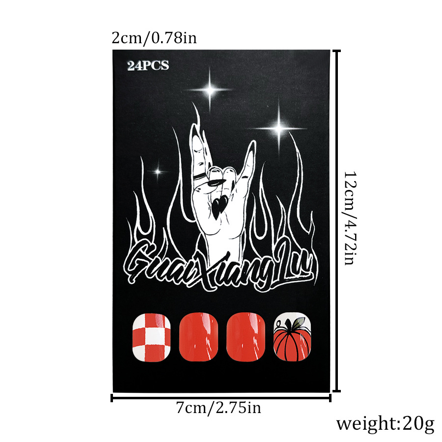 Short Shiny Oval Halloween Pumpkin Plaid Dirty Orange Press Wear Armor 2024 New Halloween 24 Pieces_voghion.com