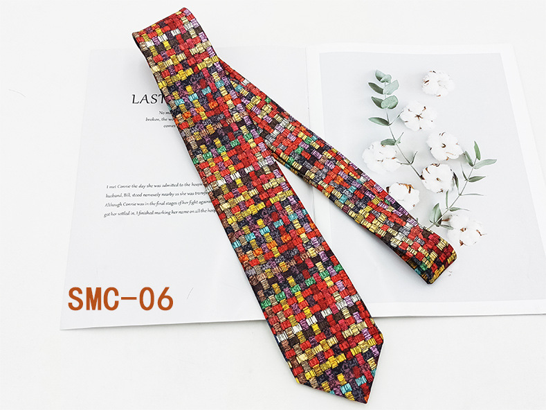 Moda británica impresión digital corbata retro fabricante spot hilo de poliéster mano floral traje de hombre accesorios 8cm