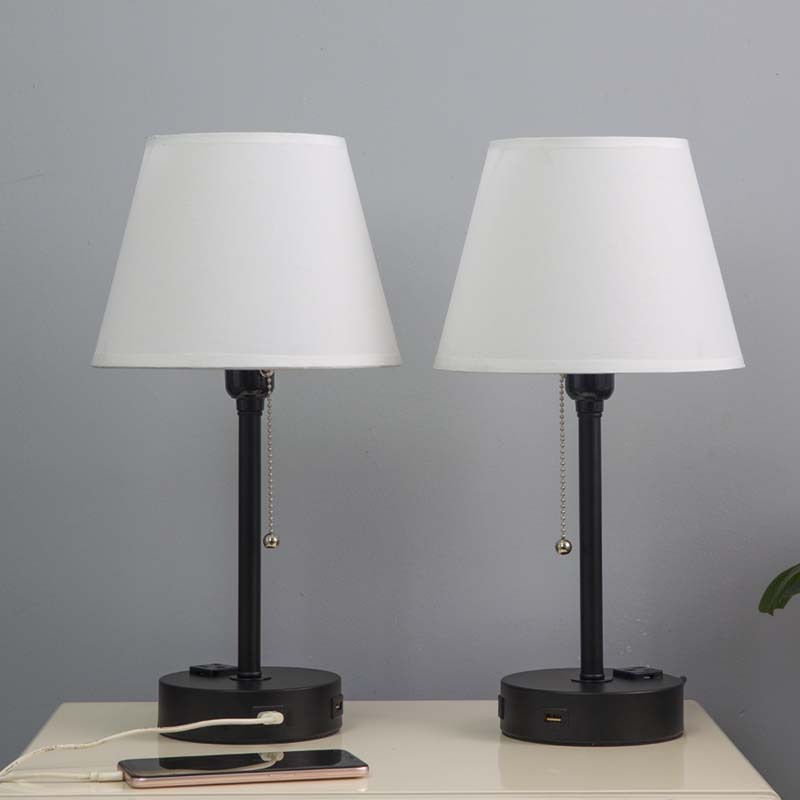 Amazon Modern Minimalist Desk Fabric Table Lamp Living Room Study Bedroom Bedside Lamp Hotel Famous Touch Table Lamp