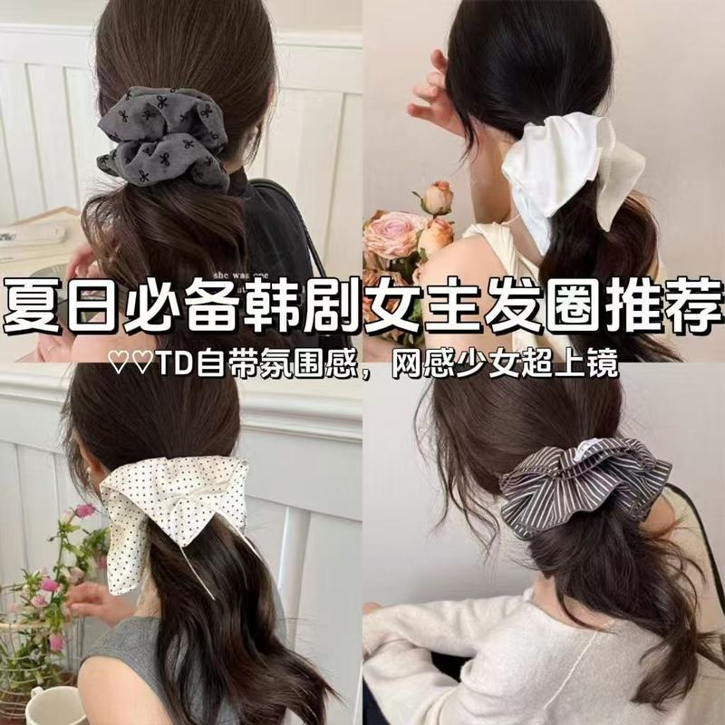 特大ヘアゴム～高級バレエリボンスクエアスカーフ、高級ポニーテールヘアロープ、デザイナーヘアアクセサリー|undefined