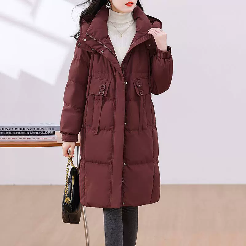 时尚羽绒服女中长款2025冬新款气质显瘦保暖加厚90白鸭绒外套百搭