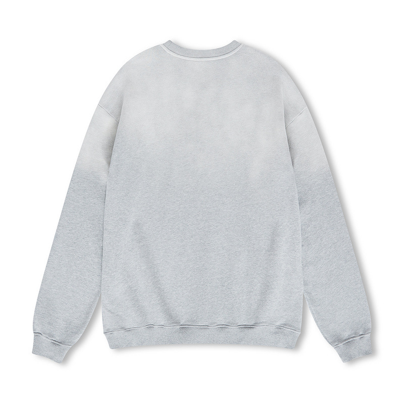 Erkek Giyim ana cadde 400G fırçalanmış peluş degrade sprey maymun zanaat yuvarlak yaka uzun kollu sweatshirt_voghion.com
