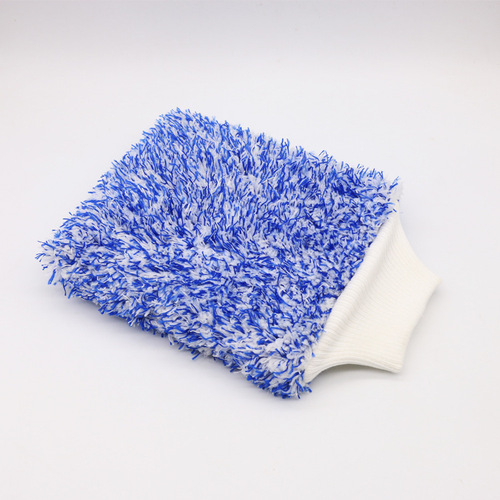 Supply Double-Sided Thick Plush Cleaning Gloves with Ultra-Fine Fiber Absorbent Coral Velvet Car Wash Gloves