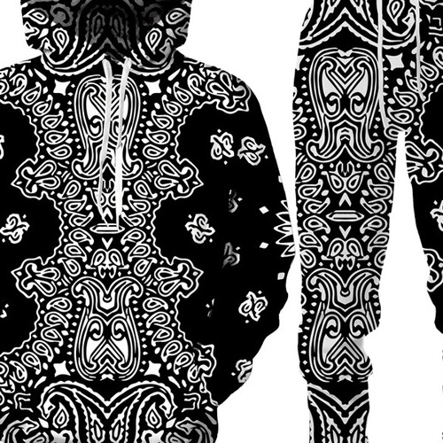 3D Men's Hooded Pullover Sweater Set