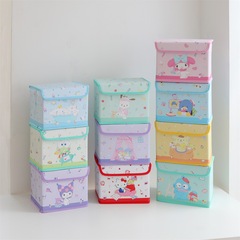 PU cartoon storage box cute desk organizer student girl heart Japanese style Meile storage box with lid foldable