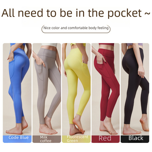 New Double M High-Waist Tummy-Tucking Yoga Leggings, Tight Honeycomb Fitness Pants with No Embarrassing Lines