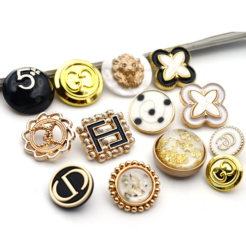 Metal Button Top Women's Coat Button Shirt Button Suit Cufflinks Men's Round Button Woolen Coat Cashmere Button