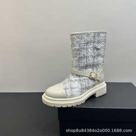 法式女靴2025新款靴子女真皮短靴厚底粗跟马丁靴冬季巨好看秋季